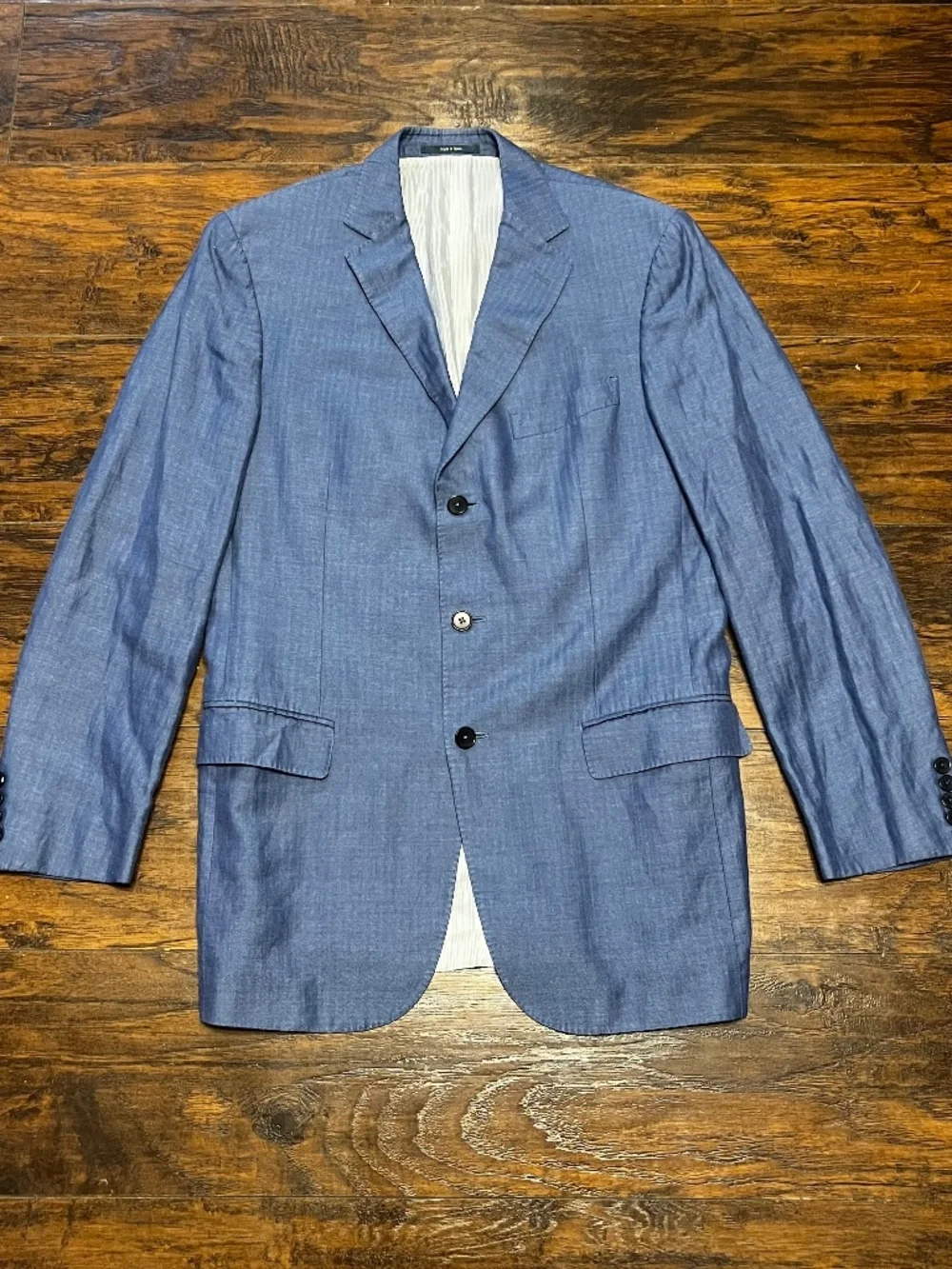 Ermenegildo Zegna 3 Button Travel Suit Jacket Men's 52L Blue Linen Blend Blazer - Picture 1 of 15